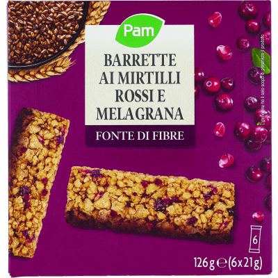PAM Barrette ai Mirtilli Rossi e Melograna 6 x 21 g