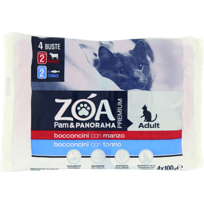 ZOA PREMIUM Adult bocconcini 2 con manzo 2 con tonno 4 x 100 g
