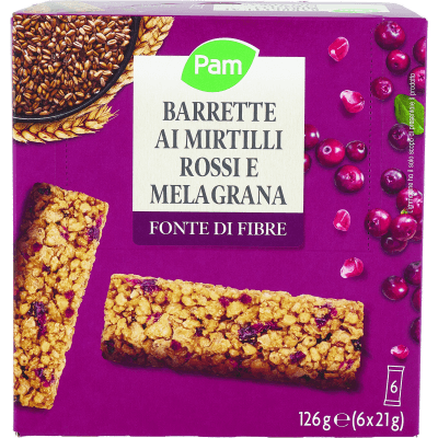 PAM Barrette ai Mirtilli Rossi e Melograna 6 x 21 g
