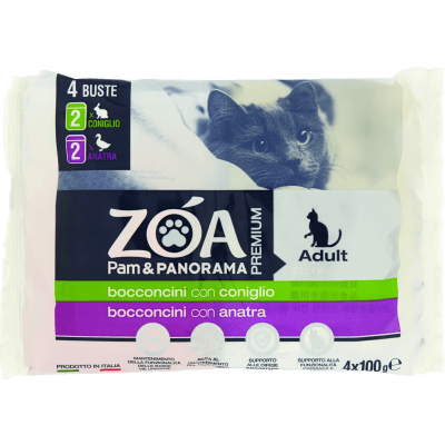 ZOA PREMIUM Adult bocconcini 2 con coniglio 2 con anatra 4 x 100 g