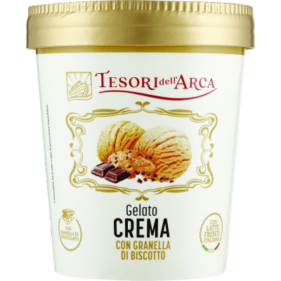 TESORI DELL'ARCA Gelato Crema con Granella di Biscotto 300 g