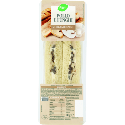 PAM Pollo e Funghi 2 Tramezzini 140 g