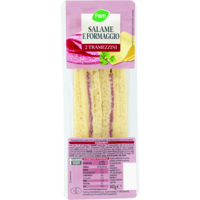 PAM Salame e Formaggio 2 Tramezzini 140 g