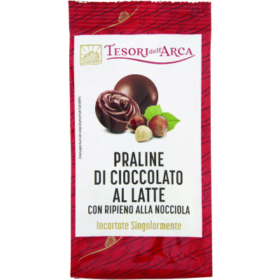 TESORI DELL'ARCA Praline di Cioccolato al Latte con Ripieno alla Nocciola 90 g