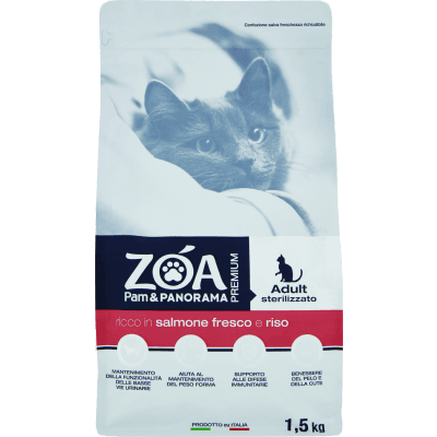 ZOA PREMIUM Adult sterilizzato ricco in salmone fresco e riso 1,5 kg