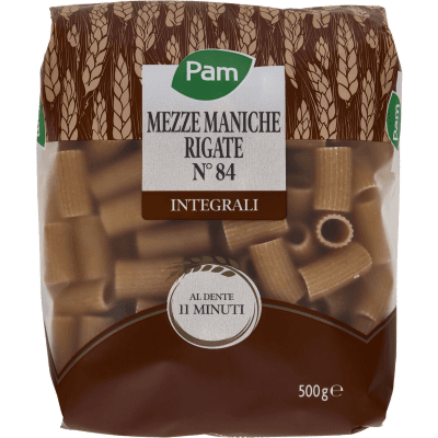 PAM Mezze Maniche Rigate N° 84 Integrali 500 g
