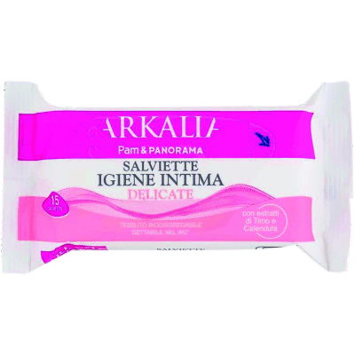 ARKALIA Salviette Igiene Intima Delicate con estratti di Timo e Calendula 15 pz
