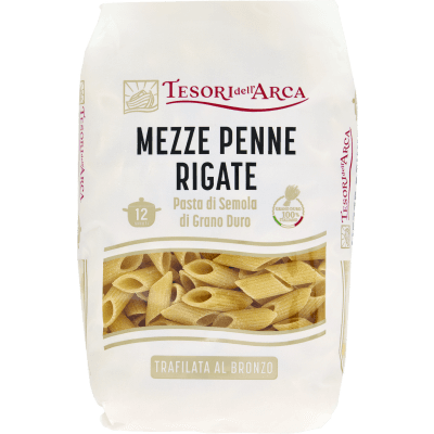 TESORI DELL'ARCA Pasta di Semola di Grano Duro Mezze Penne Rigate 500 g