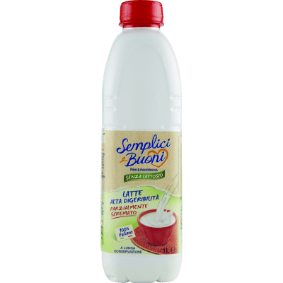 SEMPLICI E BUONI Senza Lattosio Latte Alta Digeribilità Parzialmente Scremato UHT 1L