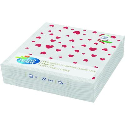 Tovaglioli 2veli 33x33 san valentino