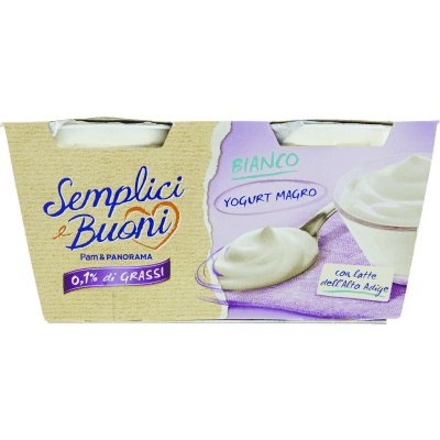 SEMPLICI E BUONI 0,1% di Grassi Bianco Yogurt Magro 250g (2x125g)