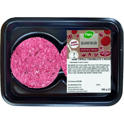 Pam-hamburger bovino cipolla caramellata e provola