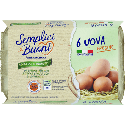 SEMPLICI E BUONI Senza Uso di Antibiotici 6 Uova Fresche