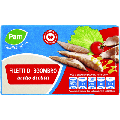 PAM Qualità per te Filetti di Sgombro in olio di oliva 125 g