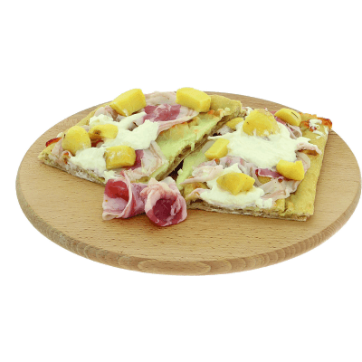 Pizza gourmet pancetta burrata patate