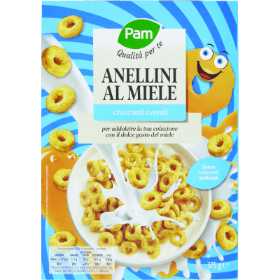 PAM Qualità per te Anellini al Miele croccanti cereali 375 g