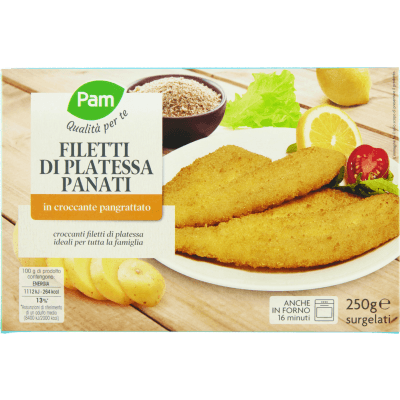 PAM Qualità per te Filetti di Platessa impanati 250 g