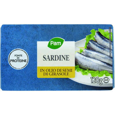 PAM Sardine in Olio di Semi di Girasole 120 g