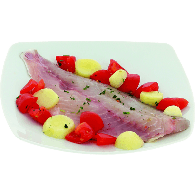 Filetto di orata con patate e pomodorini