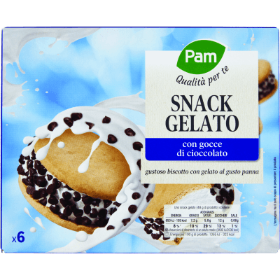 PAM PANORAMA Snack Gelato con gocce di cioccolato 6 x 48 g