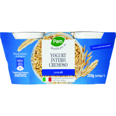 PAM Qualità per te Yogurt Intero Cremoso cereali 2 x 125 g