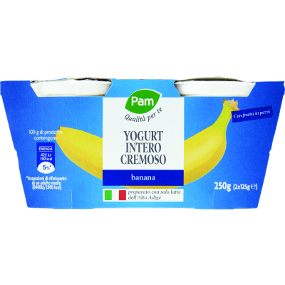 PAM Qualità per te Yogurt Intero Cremoso banana 2 x 125 g