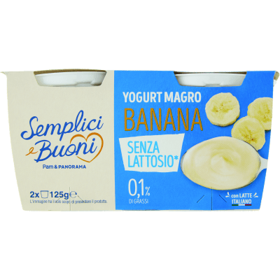 SEMPLICI E BUONI Senza Lattosio Yogurt Magro Banana 2 x 125 g