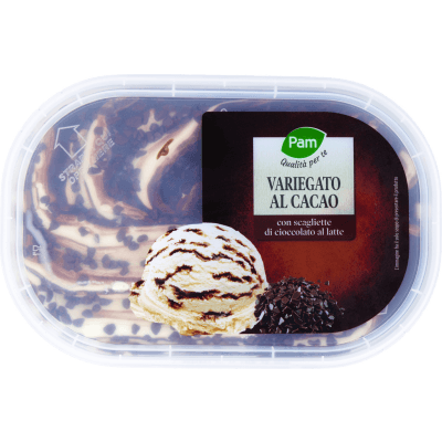 PAM Qualità per te Variegato al Cacao con scagliette di cioccolato al latte 500 g