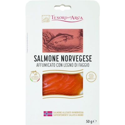 TESORI DELL'ARCA Salmone Norvegese Affumicato con Legno di Faggio 50 g