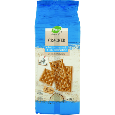 PAM Qualità per te Cracker salati, senza granelli di sale in superficie 16 x 31,25 g