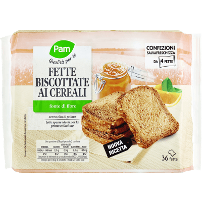 PAM Qualità per te Fette Biscottate ai Cereali 9 x 36 g
