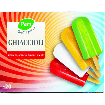 PAM Qualità per te Ghiaccioli amarena, arancia, limone, menta 20 x 70 g