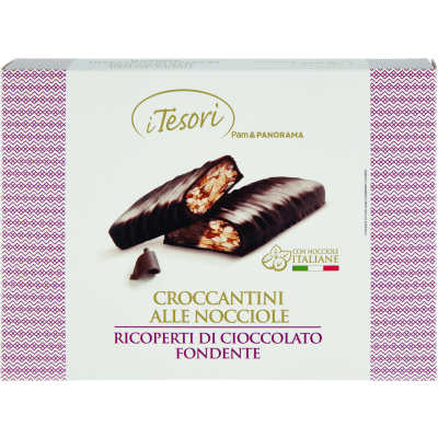 I TESORI Croccantini alle Nocciole Ricoperti di Cioccolato Fondente 200 g