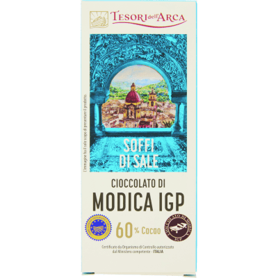 TESORI DELL'ARCA Cioccolato di Modica IGP Soffi di Sale 60% Cacao 100 g