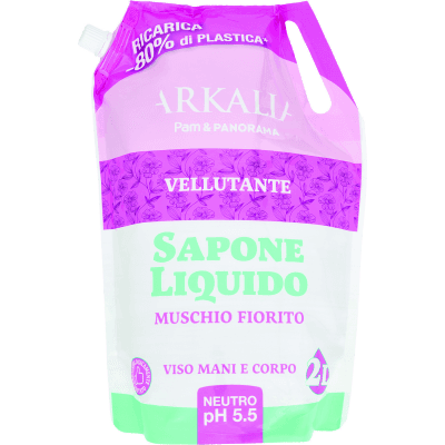 ARKALIA Sapone Liquido Muschio Fiorito Viso Mani e Corpo Ricarica 2 L