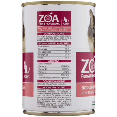 ZOA Adult Bocconcini in Salsa con Tonno e Salmone 415 g – immagine 12