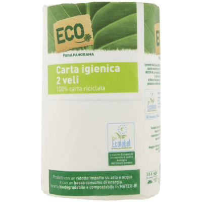 ECO Carta igienica 2 veli 100% carta riciclata 4 rotoli – immagine 12