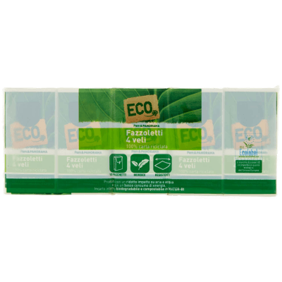ECO Fazzoletti 100% carta riciclata 4 veli 10 pacchetti – immagine 9