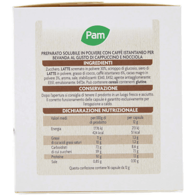 PAM Capsule Nocciolino Cremoso Compatibili Nescafè* Dolce Gusto* 192g (16x12g) – immagine 12