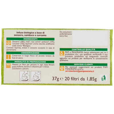 BIO Infuso di zenzero sambuco e curcuma 20 x 1,85 g – immagine 14