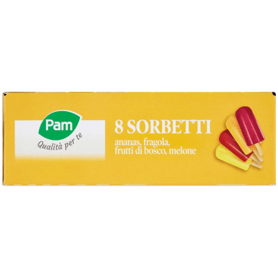 PAM PANORAMA Sorbetti Frutta Frutti di bosco Ananas Fragola Melone 8 x 70 g – immagine 12
