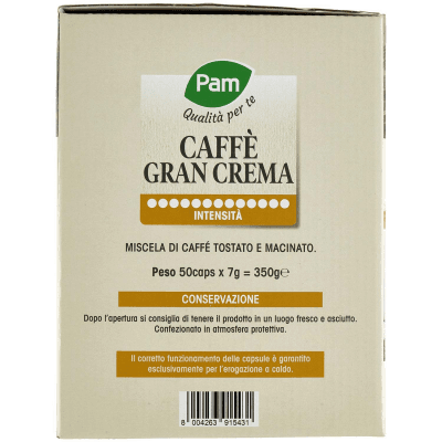 PAM Qualità per te Caffè Gran Aroma 50 capsule compatibili Nescafè* Dolce Gusto* 350g (50x7g) – immagine 10