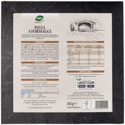 PAM Qualità per te Pizza 4 Formaggi Surgelata 365 g – immagine 11