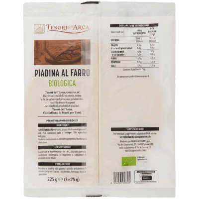TESORI DELL'ARCA Piadina al Farro Biologica 3 x 75 g – immagine 11