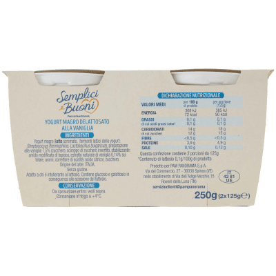 SEMPLICI E BUONI Senza Lattosio Yogurt Magro Vaniglia 2 x 125 g – immagine 11