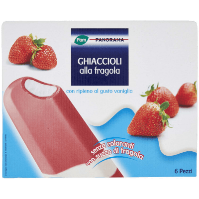 PAM PANORAMA Ghiaccioli alla fragola con ripieno al gusto vaniglia 300g (50g x 6) – immagine 9