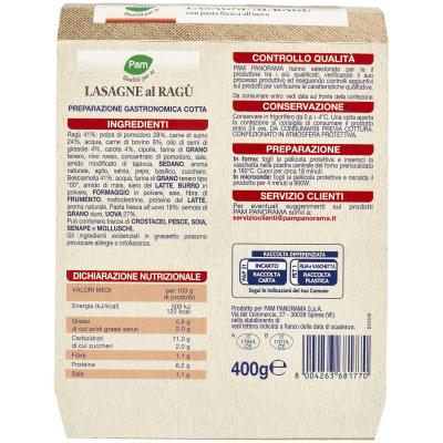 PAM PANORAMA Lasagne al ragù 400 g – immagine 11