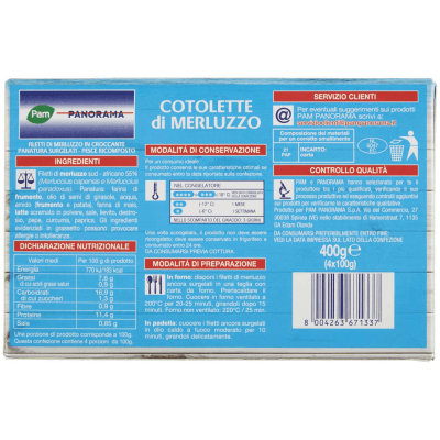 PAM PANORAMA Cotolette di Merluzzo Surgelate 400 g – immagine 11