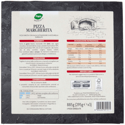 PAM PANORAMA 3 Pizze Margherita surgelate 900g (300g x 3) – immagine 11