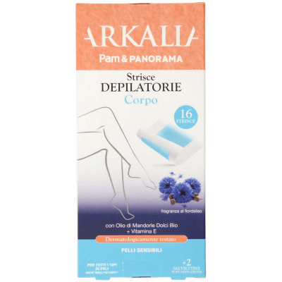 ARKALIA Strisce Depilatorio Corpo Pelli Sensibili 16 pz + 2 Salviettine Post Depilazione – immagine 9